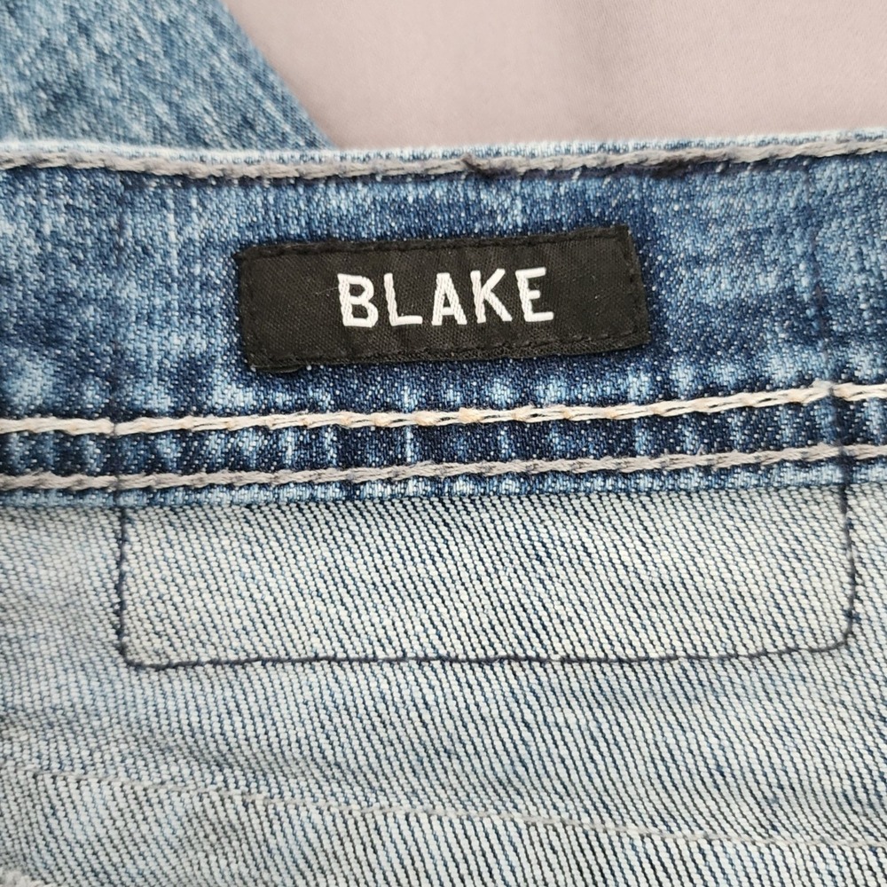 Affliction Blake Relaxed Straight Jeans Mens 36 Blue Acid Wash Embroidered Y2K - Picture 5 of 6